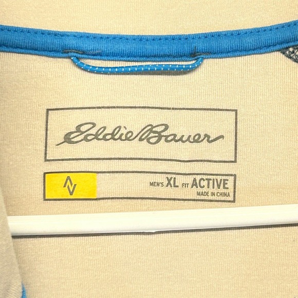 Eddie Bauer Travex 1/4 Zip Pullover Men's XL Active Fit Blue Mock Stretch Cotton - Picture 6 of 12